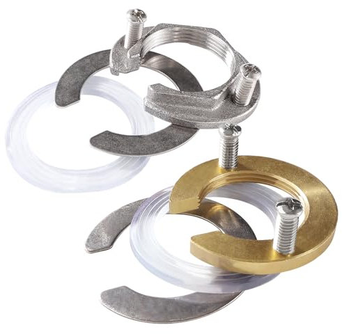 Lyeteung 2 Pièces 31mm Kit D'écrou de Fixation de Robinet, Kit de Fixation de Robinet Monobloc, pour Robinets D'eau Chaude et Froide Dans Les Lavabos de Cuisine, Laiton et Acier Inoxydable