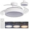 MAKA Ventilatore Ultra Silenzioso da Soffitto con Luce Led 40 watt, 6 Velocità - 4 Pale PVC Reversibili - Motore 30 watt - 220V IP20, Plafoniera Dimmerabile (Luce 40 watt - Motore 30 watt |B|)