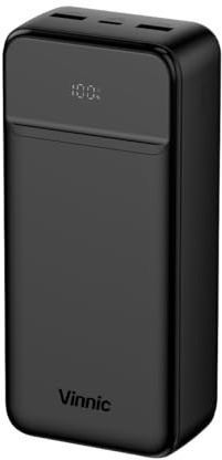 Vinnic Everest 3 Powerbank 30.000 mAh mit Display, Schnellladefunktion USB-C/USB-A x2