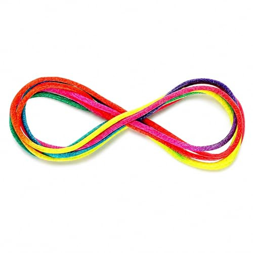 PHX Grove 1 Pcs Rainbow Cats Cradle Coloured String, Flexible Finger Thread Rope, Developmental Fumble String Toy for Teens & Adults, Creativity Stimulating Game for Parties