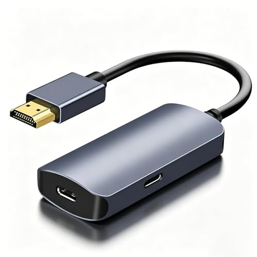 Truhuova Adaptador HDMI a USB C 4K @ 60 Hz, convertidor activo HDMI a USB-C con fuente de alimentación (requiere 5 V/1 A), para conmutador, PS5, Xbox, ordenador portátil a monitor USB-C, gafas AR