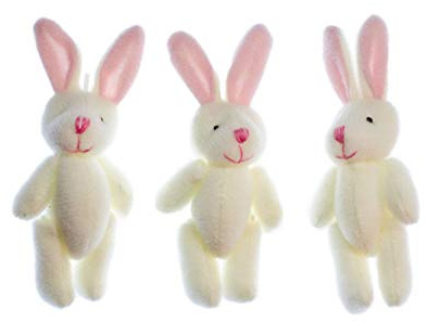 Miniblings 3er Set Hase Aufstellfiguren Tierfigur Ostern Kaninchen weiß Plüsch