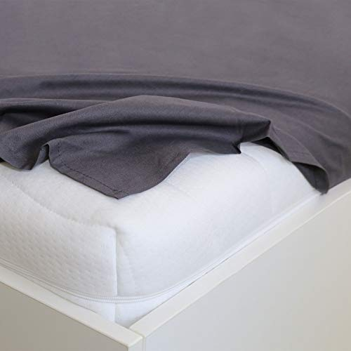 TRAUMSCHLAF Edel-Linon Bettlaken Haustuch anthrazit, 220x260 cm