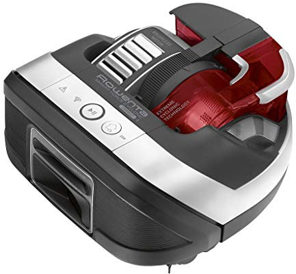 Rowenta Smart Force Cyclonic RR8043 - Robot Aspirador ciclónico Alto Rendimiento en Todo Tipo de Suelos con navegación Inteligente, cámara láser, Cepillo motorizado y conectividad para Smartphones