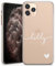 TULLUN Personalised Phone Case for iPhone Xs Max - Clear Hard Plastic Custom Cover Horizontal Name & Heart Bottom Individual Style Your Initials Name Text - White Name & Heart