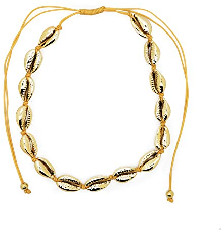 GD GOOD.designs Muschelhaslkette Damen - Kette Shell für Damen I Muschel Gold - Piratenkette