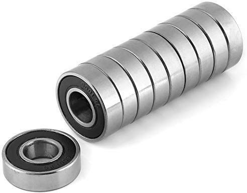 Kugellager, 10 Stück 6001-2RS Gummi Versiegelte Rillenkugellager 12 x 28 x 8mm für Industriemaschinen, Autos, Schiffe, Haushaltsgeräte, Niedrige Reibung, Hohe Temperaturbeständigkeit