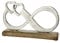 GILDE Symbol Unendlichkeit - Alu Mangoholz Silber-farben, Breite 32 cm, Brettspiel, Dekoration, Figurine, Erwachsener