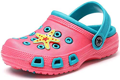 Vorgelen Zoccoli e Sabot Unisex Bambini Pantofole Scarpe estive da Spiaggia Sandali Antiscivolo Scarpe da Giardino per Ragazzi Ragazze Rosa Blu 29 EU=Etichetta 30