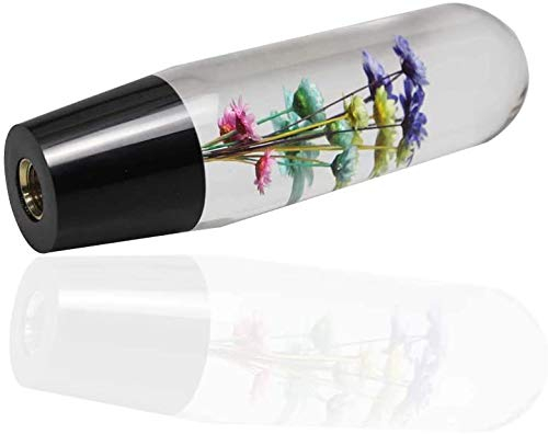 JINGLINGKJ MT AT Schaltknauf aus transparentem Acryl mit Blumenmotiv in Wasserblasen und 2 Adapter 10 cm