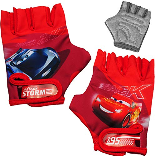 alles-meine.de GmbH Fahrradhandschuhe - Cars - Auto - Lightning McQueen - abgepolstert & Anti rutsch - 3 bis 8 Jahre - universal auch für Roller und Dreirad Laufrad Puky Bobbycar..