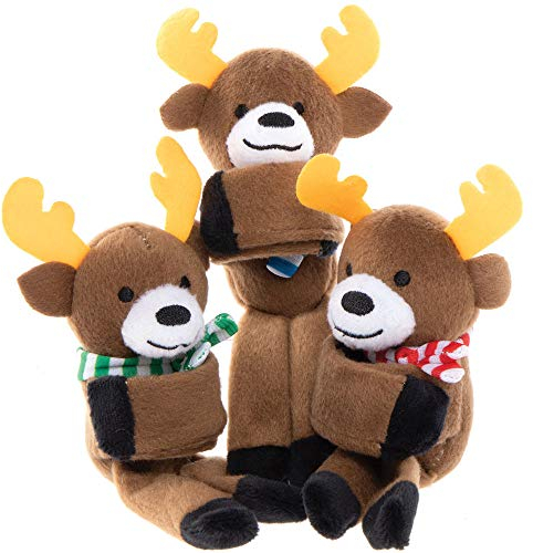 Baker Ross AX328 Umarmende Rentiere, Plüschfreunde, 3 Stück, Plüschtiere für Kinder und kleine Geschenke