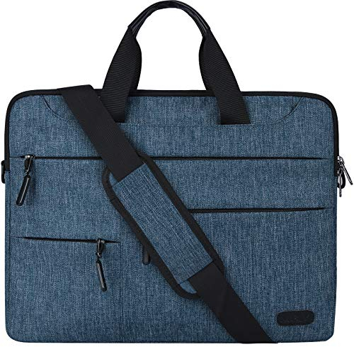 Sacoche pour Ordinateur Portable 15.6 Pouces Sac à Main Porte-Documents à Bandoulière Housse Imperméable Homme et Femme Mallette Laptop Bag Gris Foncé