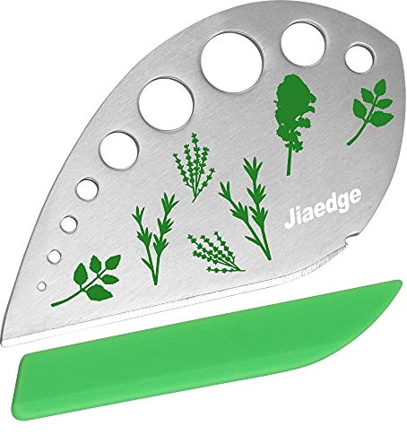 Herb Stripper, Jiaedge Green 9 holes Stainless Steel Kitchen Herbs Leaf Stripping Tool, Metal Herb Peeler for Kale, Collard Greens, Thyme, Basil, Rosemary Stripper