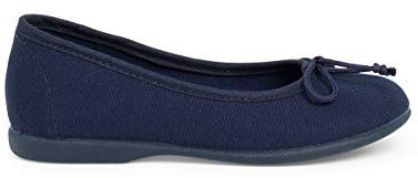 Pisamonas Bailarinas Niña Manoletina Tela Lacito Talla 33 Color Azul Marino