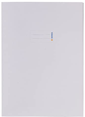 HERMA 7044 Heftumschläge A4 Papier Weiß, 10 Stück, Hefthüllen mit Beschriftungsfeld aus extrem kräftigen Papier & satten Farben, Heftschoner Set für Schulhefte, farbig