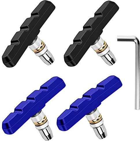 GLORHA 2 Paar V-Brake Bremsbeläge, Bremsbacken Fahrrad Felgenbremse-mit Spannfeder und Sicherungsstift für Mountainbike Bike-Hohe Bremsleistung