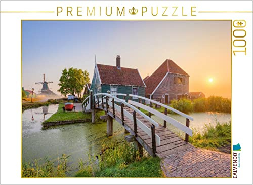 CALVENDO Puzzle Sonnenaufgang in Zaanse Schans in Holland | 1000 Teile Lege-Größe 64 x 48 cm Foto-Puzzle für glückliche Stunden