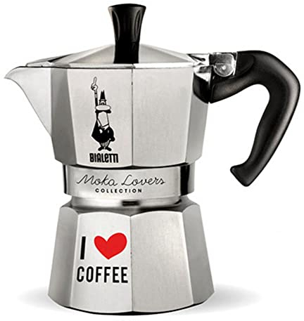 Bialetti - Cafetière italienne moka express i love coffee 6 tasses inox