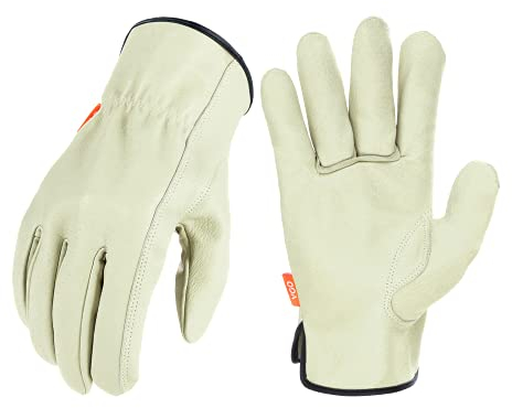 Vgo...1 Paar Arbeitshandschuhe aus echtem Schweinsleder, für leichte Aufgaben, Fahrer und Handwerk (PA9501)