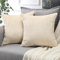 Soleebee 2er Set Kordsamt Kissenbezüge, Weiche Kord Plüsch Dekorativ Kissenbezug Sofa Zierkissenbezüge Dekokissen Kissenhülle Set für Couch Schlafzimmer Zuhause Auto Dekor (50x50cm, Beige)
