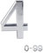 Silver Door Numbers Stick On, 0-99, Letters A, B, C, D, 3'' House Numbers Self Adhesive Stickers, For Doors, Mail Boxes, Hotel Rooms (4)