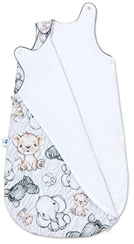 Pepi Schlafsack Baby 45 x 75 cm Safari Sommerschlafsack Baby - Musselin Decke Baby 100% Baumwolle - Antiallergische Füllung - Babyschlafsack 1 Tog - Schlafsack Baby 0-3 Monate