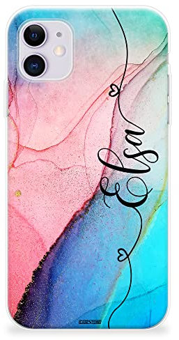 CaseStone Personalised Phone Cases fit Apple iPhone – Custom Design Made in UK Clear Soft Silicone Cover – Great Gifts for Birthday, Christmas (iPhone SE 2020, 04)