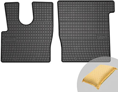 FROGUM EL Toro Gummimatten Ganzjähriges-Set von Autofussmatte Auto Fußmatten für DAF XF XF106 Euro6 ab 2013 | Beständiges Gummi Material | 1,5cm Schutzkante
