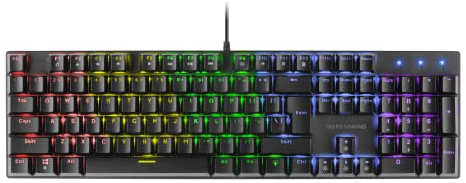 Mars Gaming MK422, Teclado Gaming Mecánico RGB Rainbow, Switch Marrón, Teclas Doble Inyección, Funciones Multimedia, Modo Juego, Antighosting, Multiplataforma, Idioma US, Negro