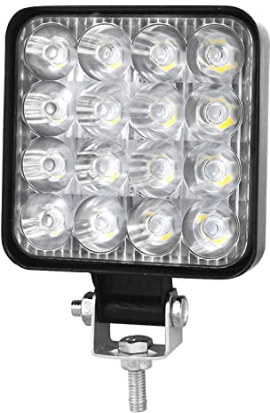 AUXTINGS 1 Stücke 10 cm 48W Mini dünn LED Arbeitsscheinwerfer Flutlicht Leuchtfleck Beam LED Pods 12V 24V Zusatzscheinwerfer Offroad Nebel Lampen für LKW Traktorboot 4x4 Auto SUV ATV,IP66