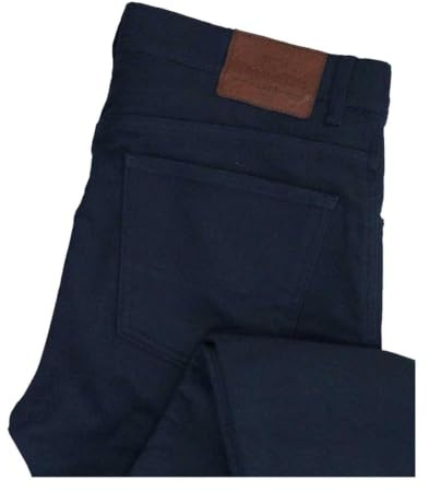 Hoggs of Fife Carrick Stretch Technical Moleskin Trouser Navy - Teflon Coated (blue sign), Classic four pocket styling, brass zip