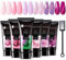 UR SUGAR Pink Extension Gel Nail Set, 6 Colours Nude Pink Glitter Sparkly Glow in the Dark Cat Magnetic Eye with Magnet for All Seasons Extension Nail Gel Kit Soak Off Gel Polish Gift Box for Wome