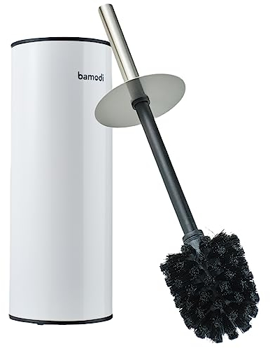 Bamodi Toilettenbürstenhalter - Edelstahl, Langlebig, Hygienisch, Effiziente Reinigung, Elegantes Design, Spritzschutz, Austauschbarer Kopf, Badezimmer Accessoires Set
