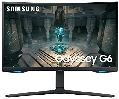 Samsung Odyssey G6 LS27BG650EUXXU 27 Curved Smart Gaming Monitor - QHD 2560x1440, 240Hz, 1ms, Speakers, HDMI 2.1, Full Smart Platform (Renewed)