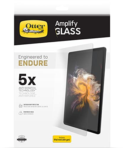 OtterBox Amplify Glass Screen Protector for iPad mini (6TH GEN) - Clear (GEN 2), Flawless Touch Response, Fingerprint Resistant, Precision Fit, Vibrant Clarity