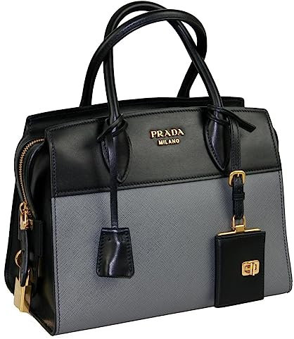 Prada Damen Grau Saffiano Leder Schultertasche 1BA045