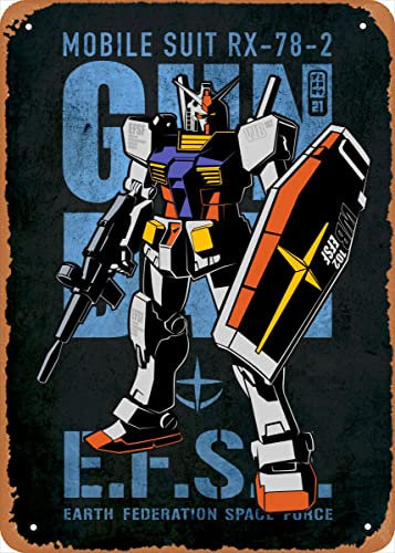 muecddoa Classic Animation Film and TV Gundam Poster Metal 199 Gundam RX78 Wall Art Decor Blechschild, 20,3 x 30,5 cm