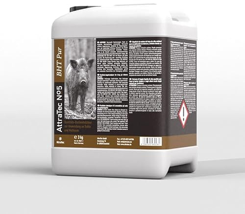 ATTRATEC No 5 BHT Pur, Lockmittel für Schwarzwild und Rotwild, Qualitätsbuchenholzteer 3kg Kanister
