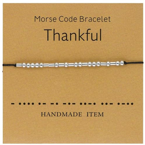 Tidefire Morsecode Armbänder für Frauen Männer Geheime Armreif Freundschaft Armband mit (MS009 Dankbar)