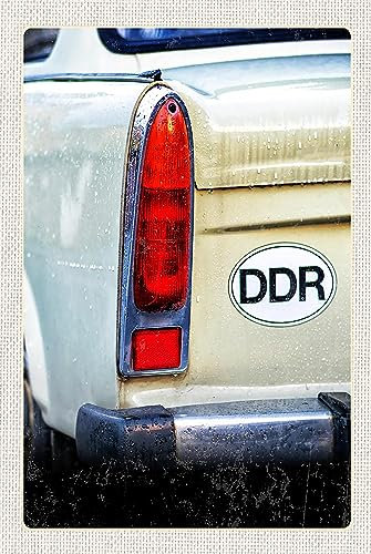Holzschild 18x12 cm Trabant Trabbi DDR Kult Auto Fahrzeug Wand Deko Sammler Geschenk