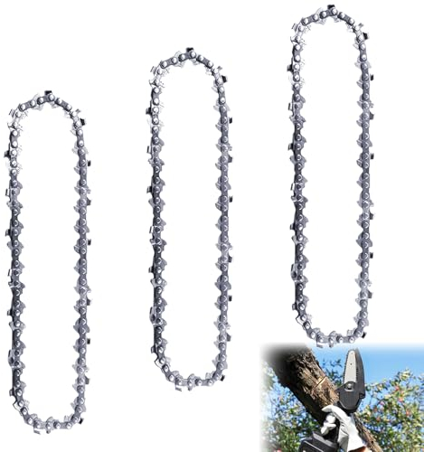3 x Sägekette 20 cm 3/8'' 1,1 mm 33 TG, Kettensäge Kette Kompatibel für Einhell FORTEXXA 18/20 TH & GC-LC 18/20 Li T, Rückschlagsarme Kette Kettensägenketten Kompatibel mit WORX WG349E.9