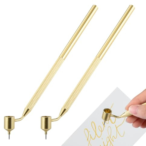 ORUZA 2 PCS Fine Line Fluid Writer, Slanting Fine Line Painting Pen Aluminum Fluid Writer Painting Pen Portable Drawing Tool for Scratch Repair Splitter Art and Craft Calligraphy