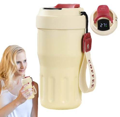 JINGAN Bottiglia Termica con Display della Temperatura, Bottiglia d'Acqua Termica | Bottiglia Termica in Acciaio Inossidabile da 500 ml - Tazza da caffè con conservazione del Calore a Lunga Durata