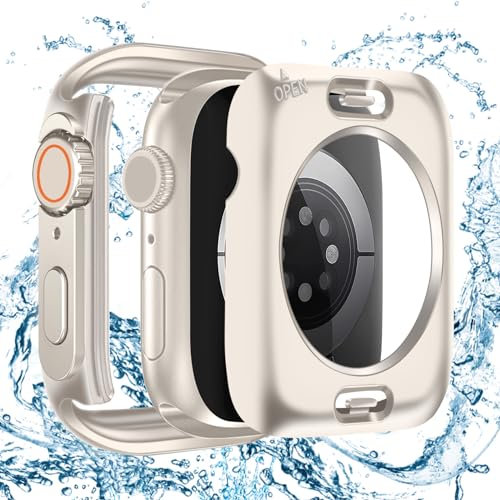 BELIYO [2in1] Hard Case for Apple Watch Series 6/SE/SE2/5/4 40mm, iWatch converted to appearance, 360-degree protection PC ultra-thin overall waterproof protective case (40mm,Titanium)