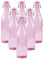simpa 1 Litre Traditional Vintage Style Glass Bottles with Swing Top Lids - Set of 6 Pink Bottles.