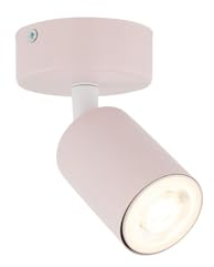 Licht-Erlebnisse Kinderzimmerlampe Rosa GU10 rund Ø 13 cm H: max. 15 cm klein verstellbar Metall JASON Deckenstrahler Kinderzimmer Deckenlampe