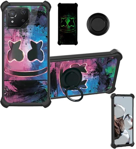 Aroepurt Funda Compatible para ASUS Rog Phone 8 5g Funda Case Carcasa Soporte Cover [con 9H Dureza HD Protector Pantalla] PC + Silicona Soporte YGH-BQ