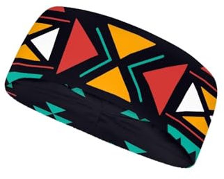 Srengjodk Indianer-Stirnband für Damen, afrikanisches Stirnband, afrikanische Kleidung, Indianer-Kleidung, Kletterausrüstung, Boho-Stirnband, Herren, Tribal-Farbdruck