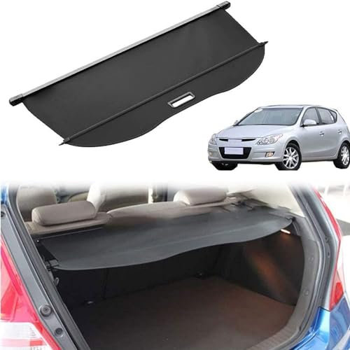 Laderaumabdeckung Zubehör für Hyundai i30 Hatchback 2009-2019, Ausziehbar Ablagen Kofferraumabdeckung Shielding Security Trennwand Aufbewahrung Innere Schutz ZubehöR